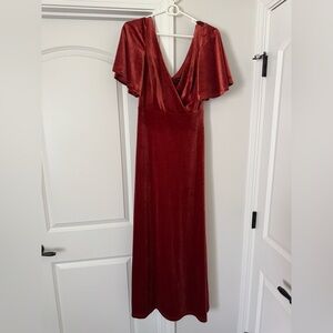 NWOT Orange Velvet maxi dress